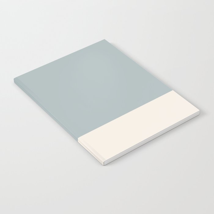 Minimalist Solid Color Block in Light Blue-Gray and Cream  Notebook Gallery Image 2