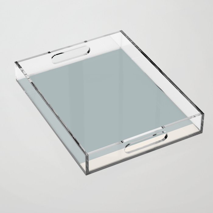 Minimalist Solid Color Block in Light Blue-Gray and Cream  Acrylic Tray Gallery Image 1