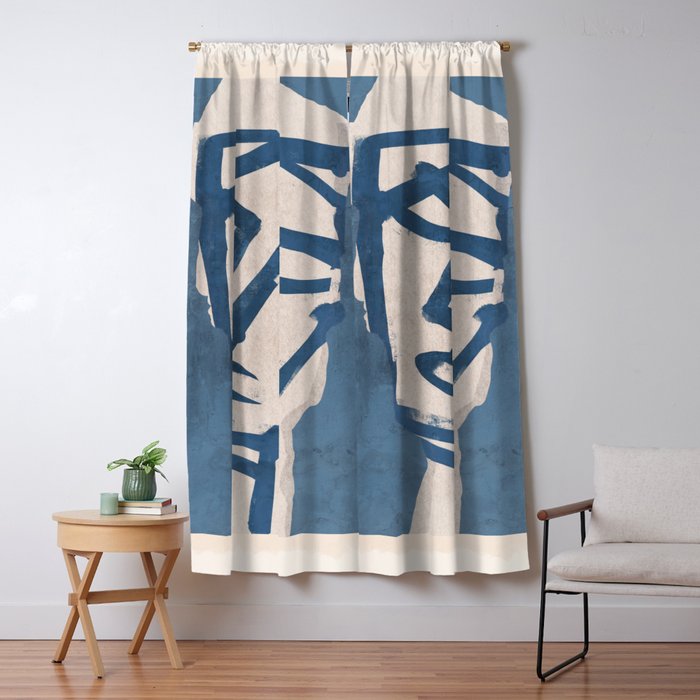 Modern Abstract Art Face 19 Window Curtain Gallery Image 1
