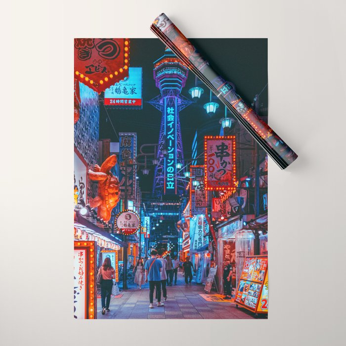 Osaka City Anime Scenes  Wrapping Paper