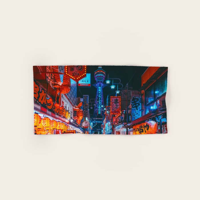 Osaka City Anime Scenes  Bath Towel Gallery Image 1