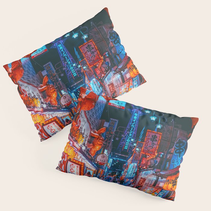 Osaka City Anime Scenes  Pillow Sham Gallery Image 3