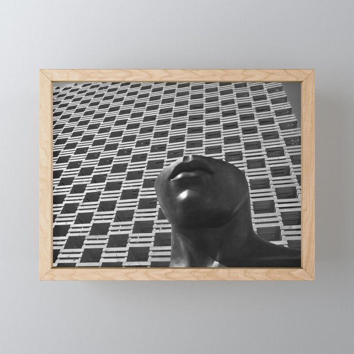 Pieces of You, Stark Modern Architecture and Male Sculpture black and white art photography Mini Art Print Gallery Image 1