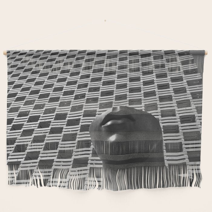 Pieces of You, Stark Modern Architecture and Male Sculpture black and white art photography Wall Hanging Gallery Image 1