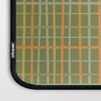 Irregular Plaid Pattern in Retro Olive Green Celadon Orange Tones Laptop Sleeve Gallery Image 3