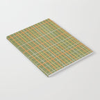 Irregular Plaid Pattern in Retro Olive Green Celadon Orange Tones Notebook Gallery Image 2