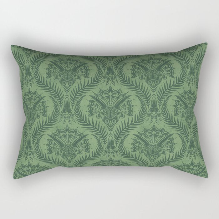 Triceratops Damask - Fern Rectangular Pillow Gallery Image 1