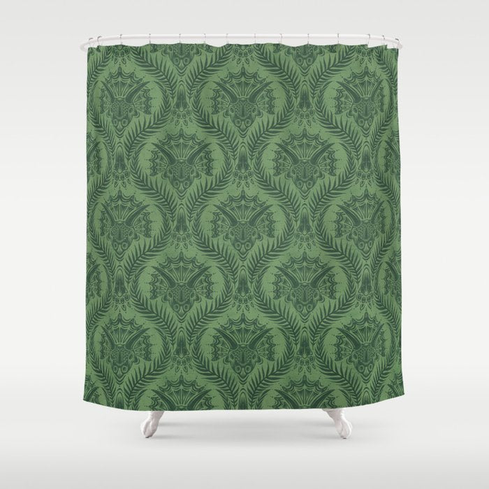 Triceratops Damask - Fern Shower Curtain Gallery Image 1