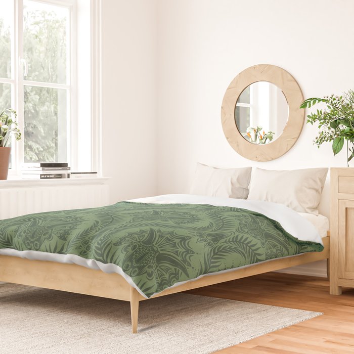 Triceratops Damask - Fern Duvet Cover Gallery Image 2