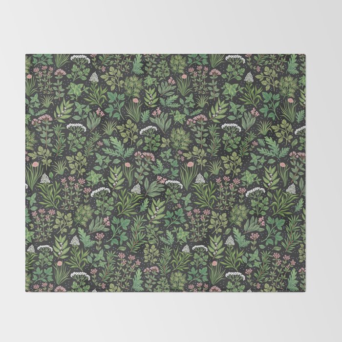 Herbs & Spices - dark Throw Blanket Gallery Image 2