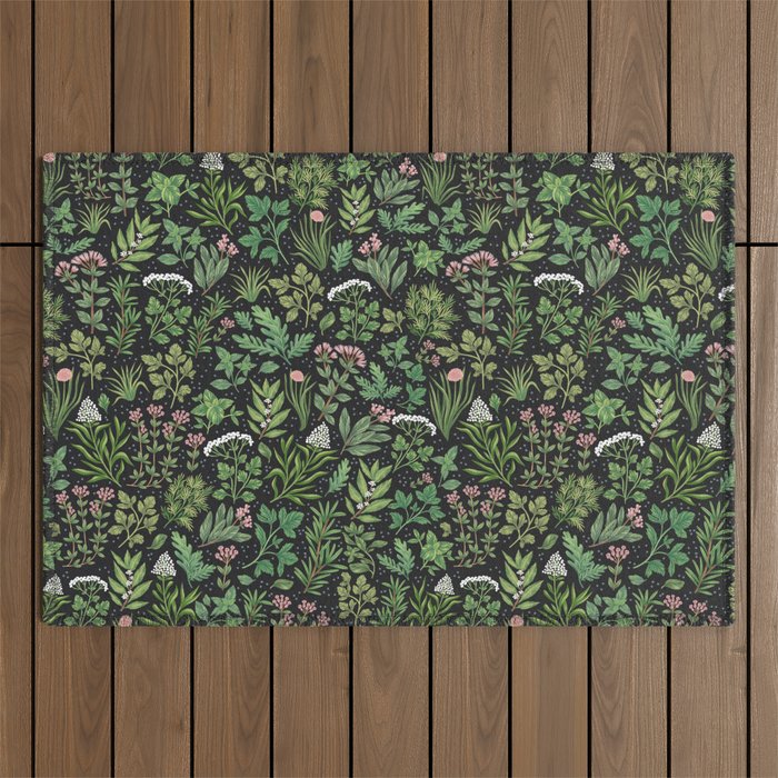 Herbs & Spices - dark Outdoor Rug Gallery Image 1