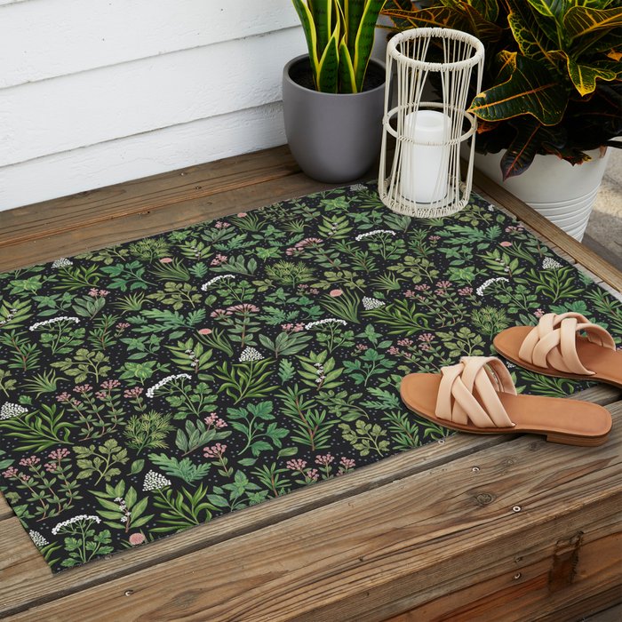 Herbs & Spices - dark Outdoor Rug Gallery Image 2