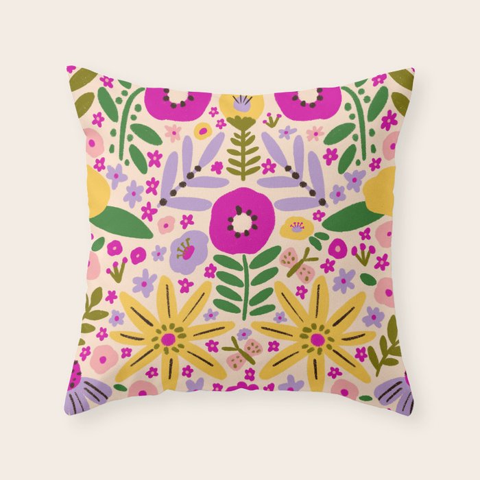 Hey, flowers Throw Pillow Gallery Image 1