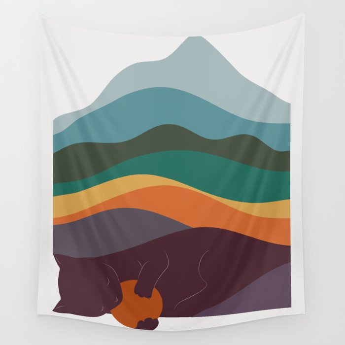 Cat Landscape 8 Wall Tapestry Gallery Image 4