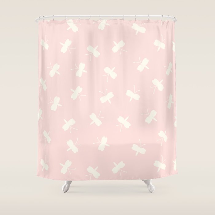 Dream Pink Butterfly Shower Curtain Gallery Image 1