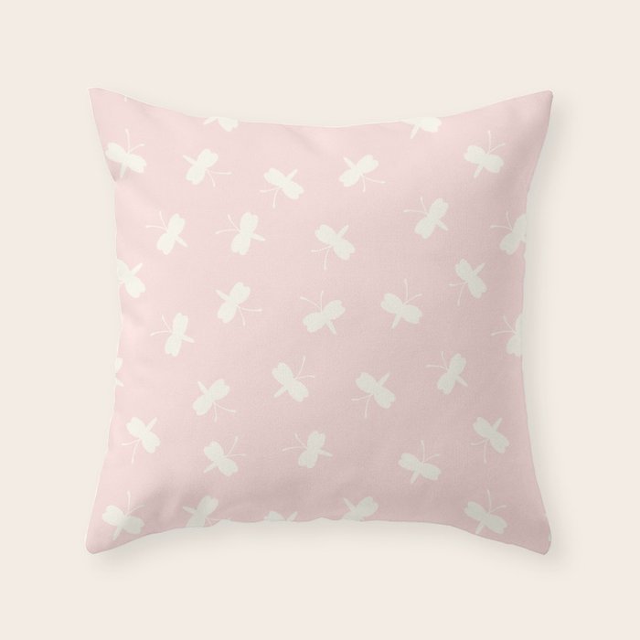 Dream Pink Butterfly Throw Pillow Gallery Image 6