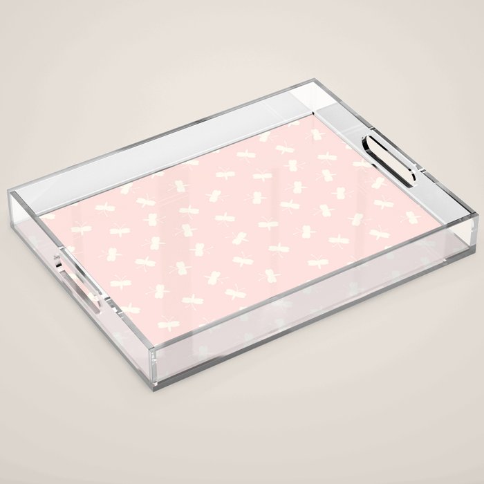 Dream Pink Butterfly Acrylic Tray Gallery Image 1