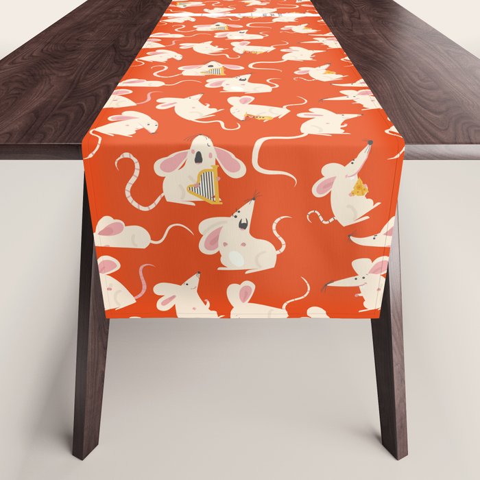 Happy mice pattern Table Runner Gallery Image 1