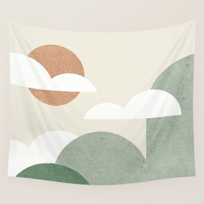 Mountains and Clouds Wall Tapestry Gallery Image 4