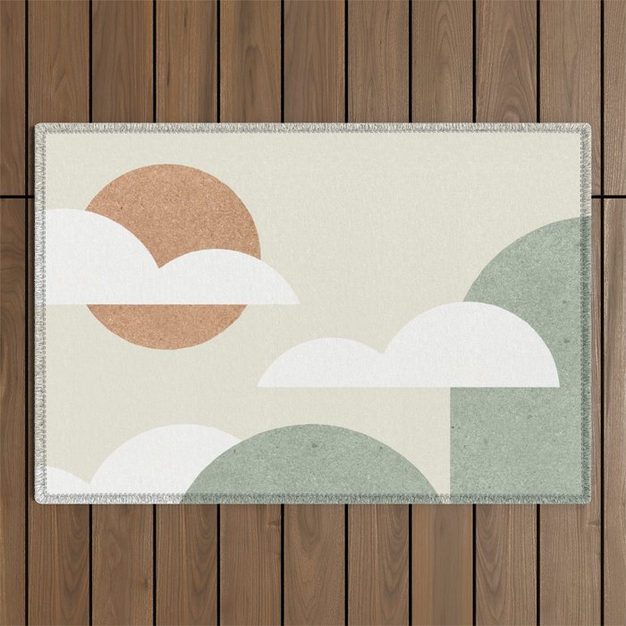 Mountains and Clouds Outdoor Rug Gallery Image 1