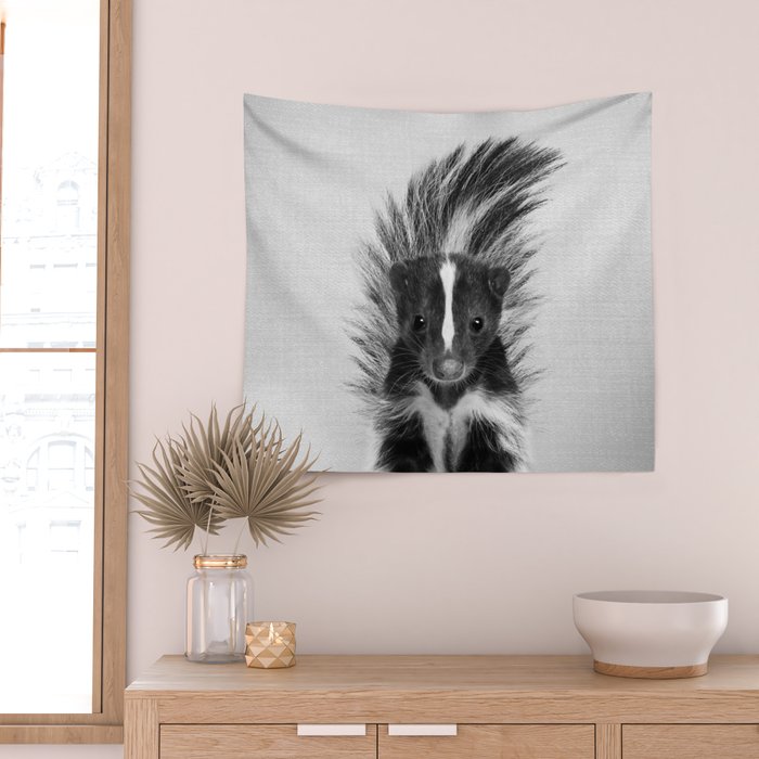 Skunk - Black & White Wall Tapestry Gallery Image 2