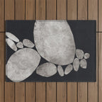 Balancing / Gray on Black Outdoor Rug Gallery Image 1