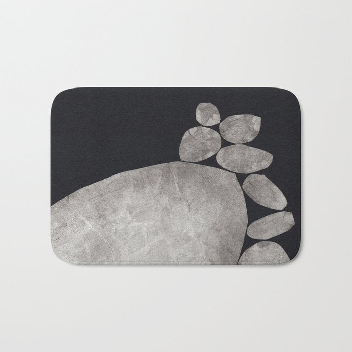 Balancing / Gray on Black Bath Mat Gallery Image 1