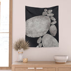 Balancing / Gray on Black Wall Tapestry Gallery Image 2