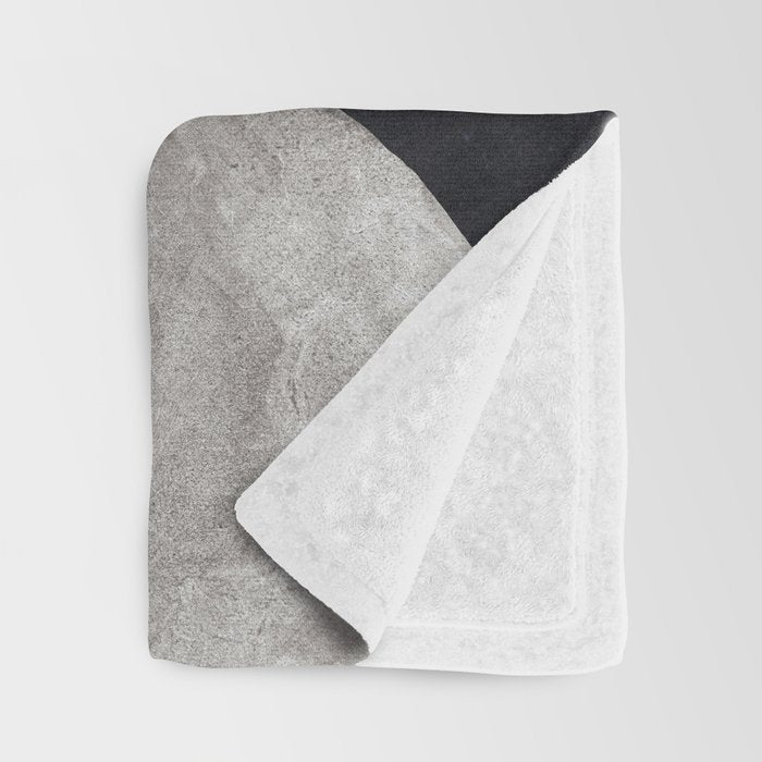 Balancing / Gray on Black Throw Blanket Gallery Image 3