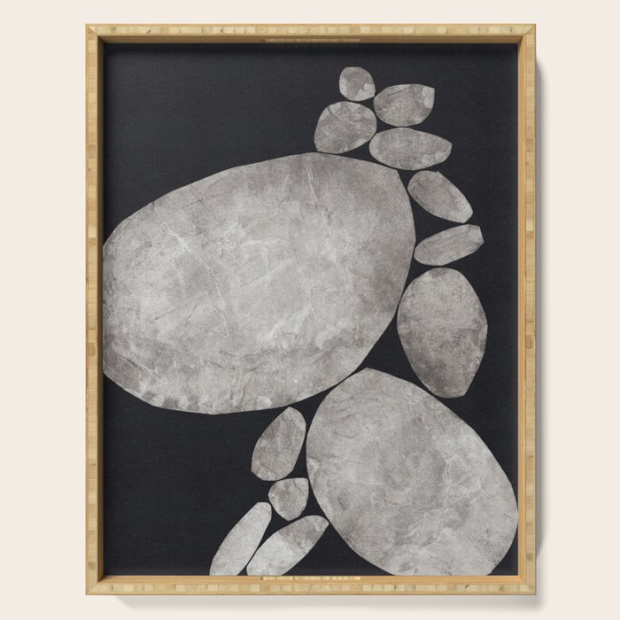 Balancing / Gray on Black Serving Tray Gallery Image 1
