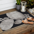 Balancing / Gray on Black Outdoor Rug Gallery Image 2