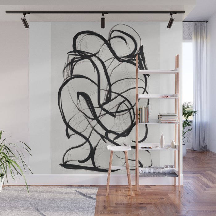 Abstract Art Hug 2 Wall Mural Gallery Image 1