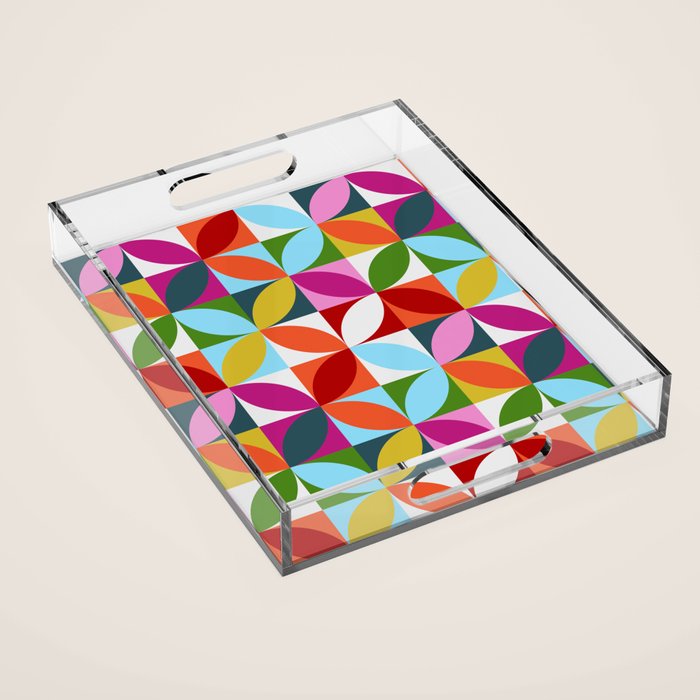 Colorful Retro Pattern Acrylic Tray Gallery Image 1