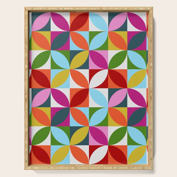 Colorful Retro Pattern Serving Tray Gallery Image 1