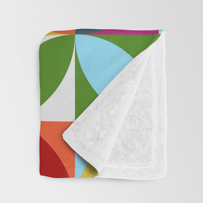 Colorful Retro Pattern Throw Blanket Gallery Image 3