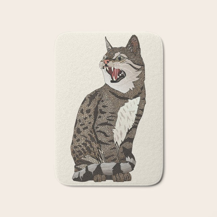 Indian desert cat off white Bath Mat Gallery Image 1