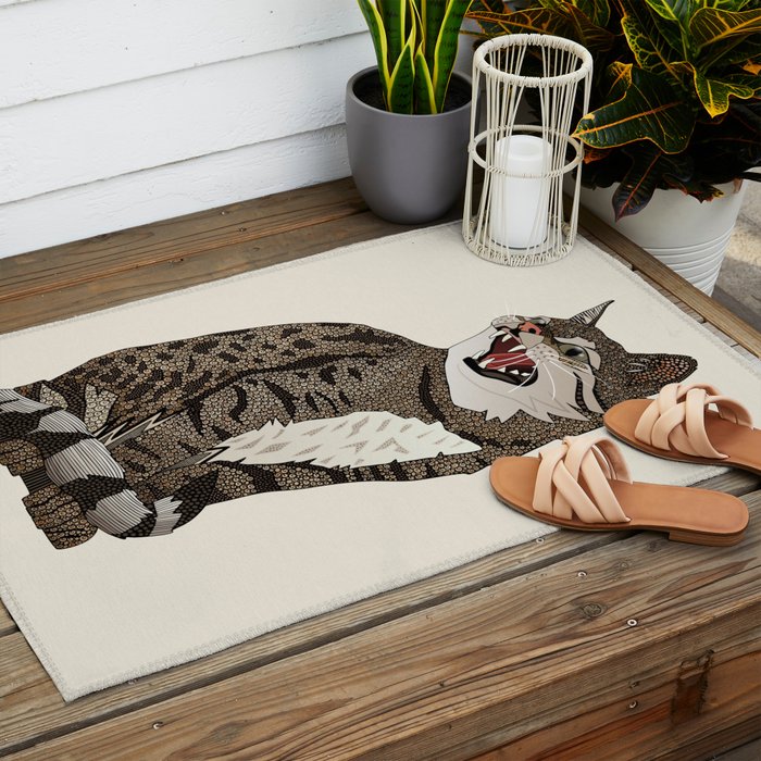 Indian desert cat off white Outdoor Rug Gallery Image 2