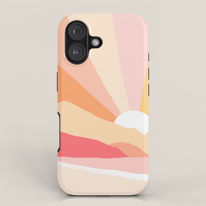 Sunny Coastal Retro Rainbow iPhone Case Gallery Image 1