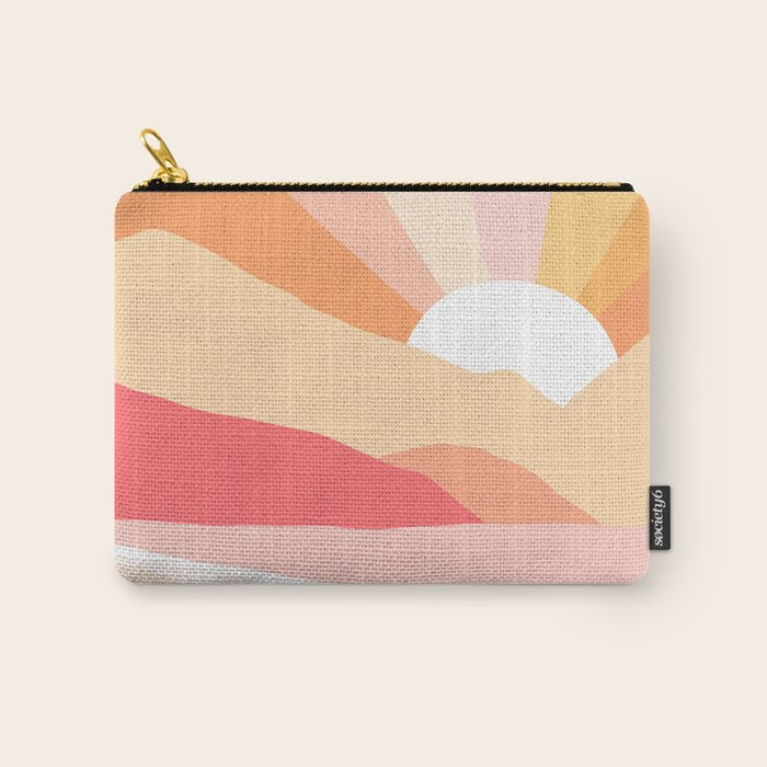 Sunny Coastal Retro Rainbow Carry All Pouch Gallery Image 1