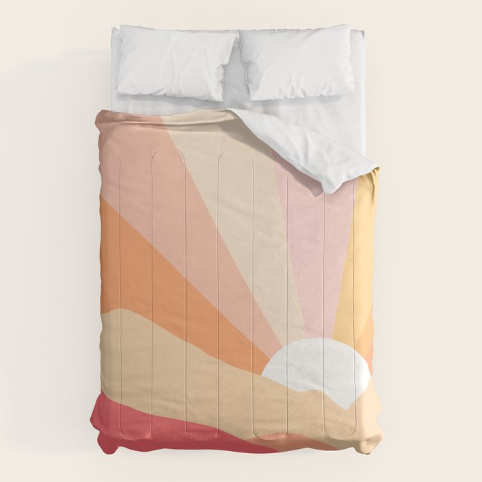 Sunny Coastal Retro Rainbow Comforter Gallery Image 1