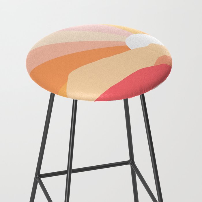 Sunny Coastal Retro Rainbow Stool Gallery Image 2