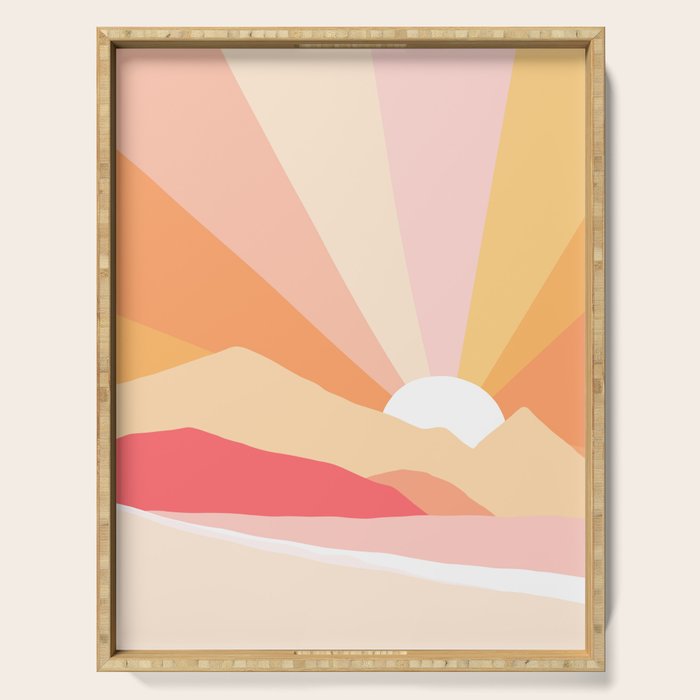 Sunny Coastal Retro Rainbow Serving Tray Gallery Image 1