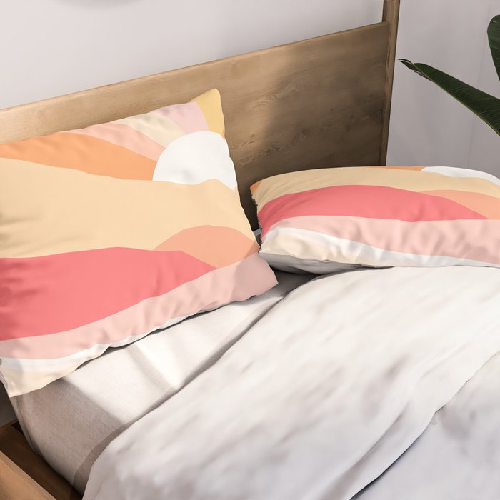 Sunny Coastal Retro Rainbow Pillow Sham Gallery Image 2