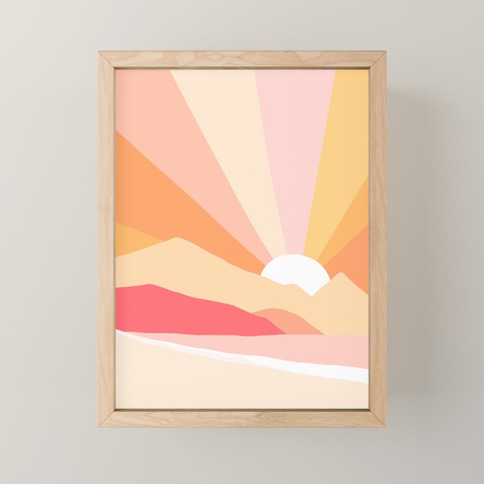 Sunny Coastal Retro Rainbow Mini Art Print Gallery Image 1