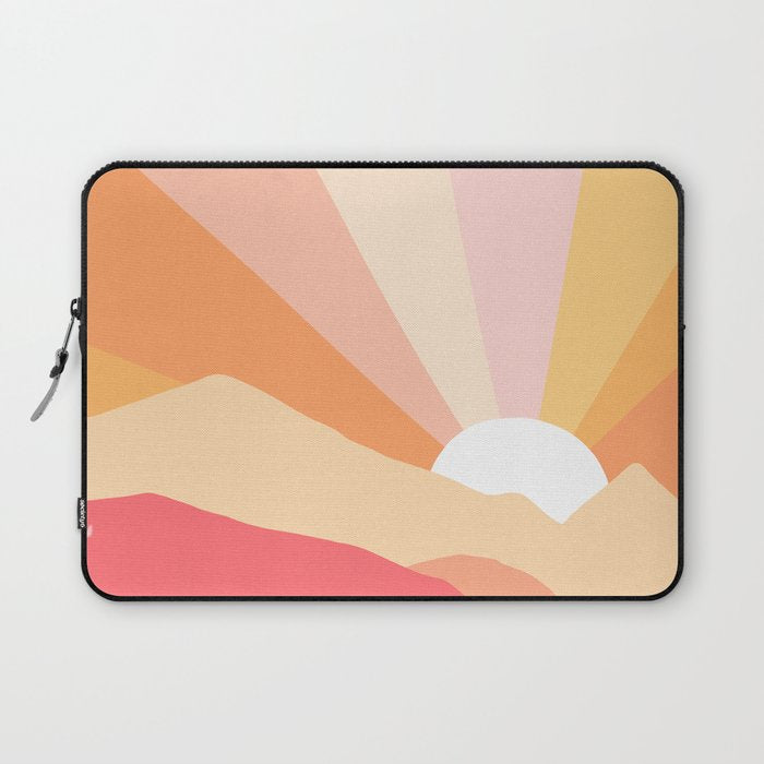Sunny Coastal Retro Rainbow Laptop Sleeve Gallery Image 1