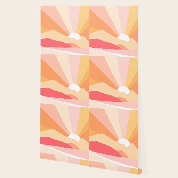 Sunny Coastal Retro Rainbow Wallpaper Gallery Image 2