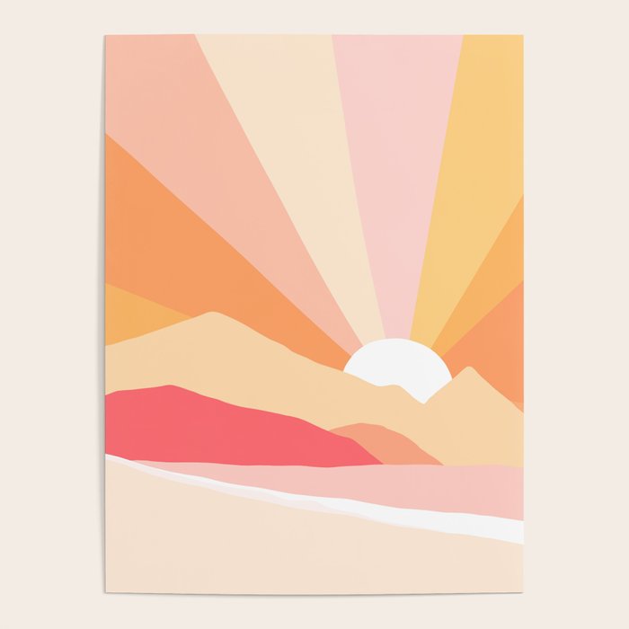 Sunny Coastal Retro Rainbow Poster Gallery Image 4