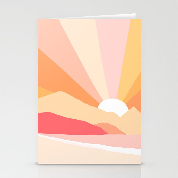 Sunny Coastal Retro Rainbow Stationery Card Gallery Image 1