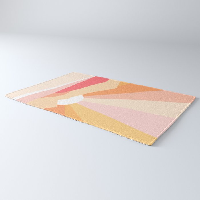 Sunny Coastal Retro Rainbow Rug Gallery Image 3
