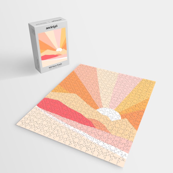 Sunny Coastal Retro Rainbow Jigsaw Puzzle Gallery Image 2